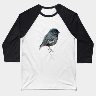 The Black Robin, New Zealand native bird Baseball T-Shirt